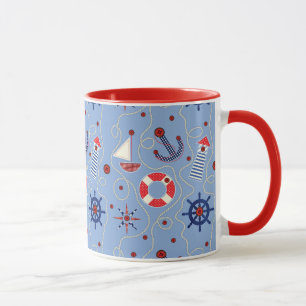 Patchwork Nautical Design Mug