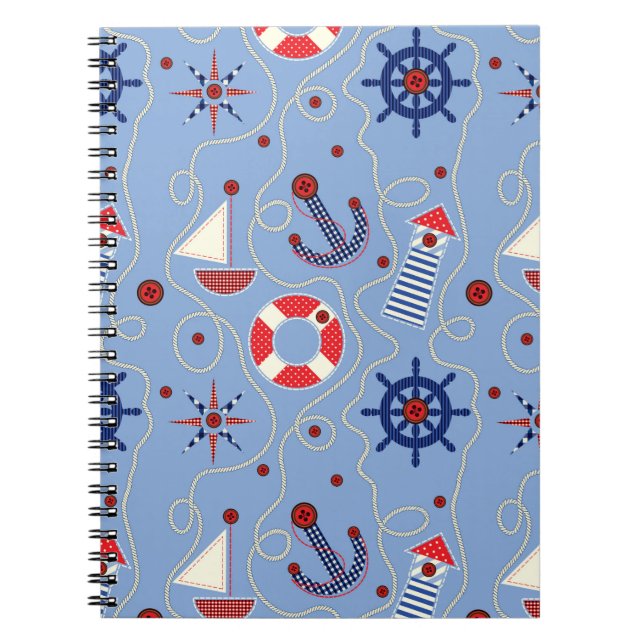 Patchwork Nautical Design Notebook (Front)