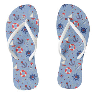 Patchwork Nautical Design Thongs