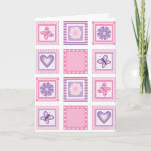 Patchwork New Baby Girl Card