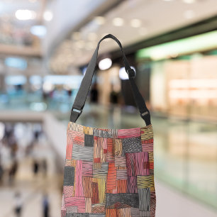 Patchwork of Lines and Colours" Medium tote -