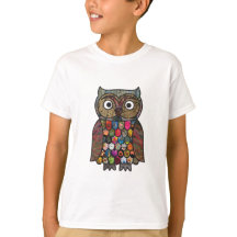 Patchwork Owl Kids T-Shirt