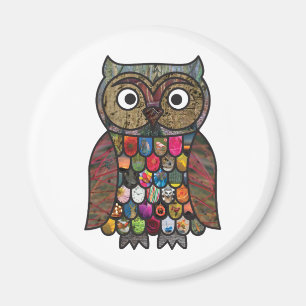 Patchwork Owl Magnet