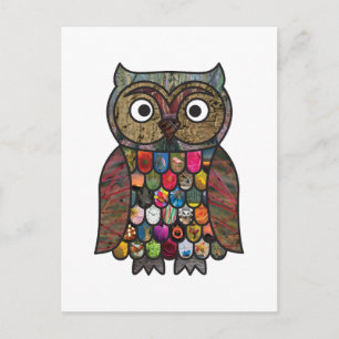 Patchwork Owl Postcard