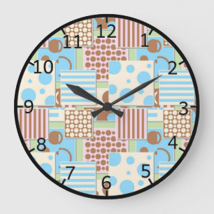 Patchwork Pattern Large Clock