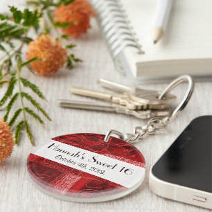 Patchwork Pattern, Patchwork Background, Sweet 16 Key Ring