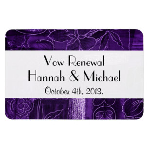 Patchwork Pattern, Purple Patchwork, Vow Renewal Magnet