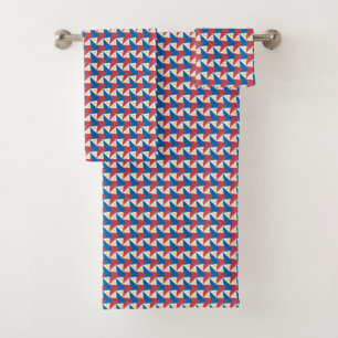 Patchwork Philippines Flag Pattern Bath Towel Set