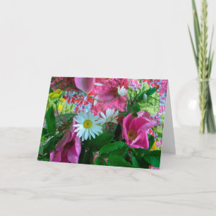 Patchwork pink birthday card all purpose card