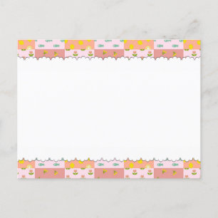 Patchwork Pink Postcard
