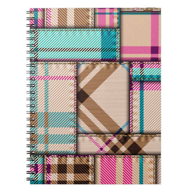 Patchwork Plaid, Vintage Seamless Background. Notebook (Front)