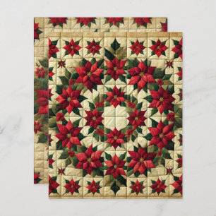 Patchwork Poinsettia Wreath Scrapbook Paper
