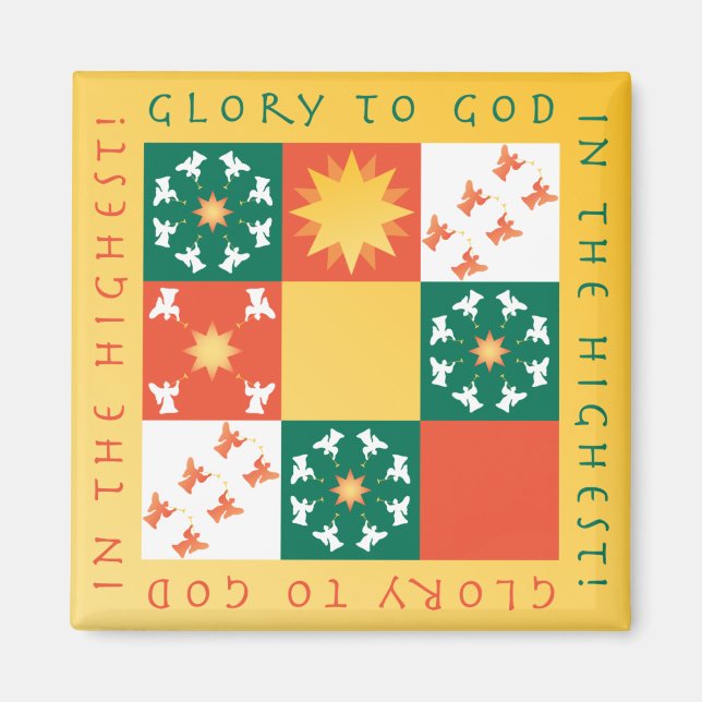 Patchwork Praise Christmas Magnet (Front)