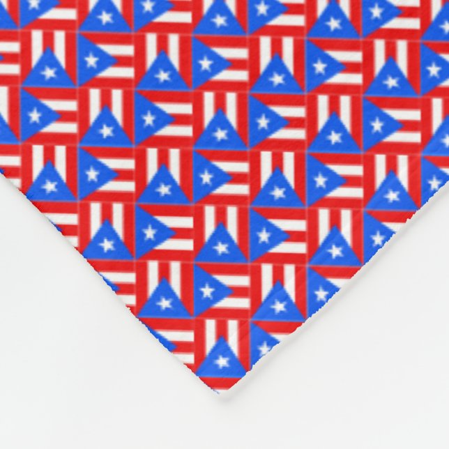 Patchwork Puerto Rico Flag Pattern  Fleece Blanket (Corner)