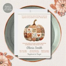 Patchwork Pumpkin Bible Verse Baby Shower