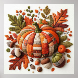 Patchwork Pumpkin Poster