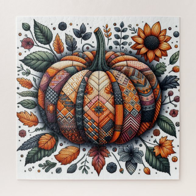 Patchwork Pumpkin Puzzle (Vertical)