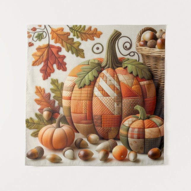 Patchwork Pumpkin Tapestry (Front)