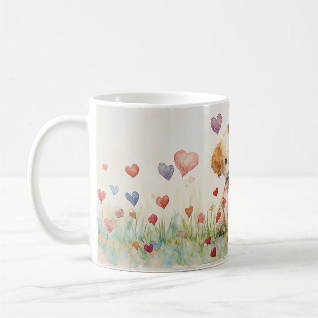 Patchwork Pups Valentine Coffee Mug (Left)