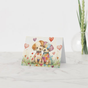 Patchwork Pups Valentine Holiday Card
