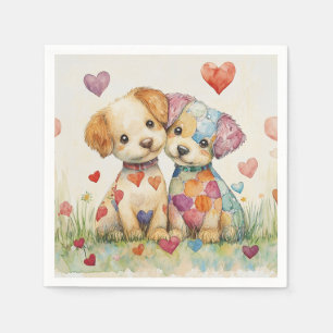 Patchwork Pups Valentine Napkin