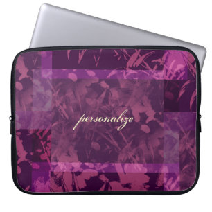 Patchwork Purple Personalised Laptop Sleeve Electr