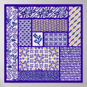 Patchwork Purple Poster