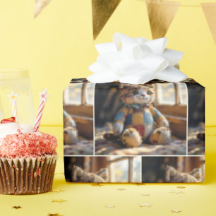 Patchwork Quilt Cat In Window Wrapping Paper