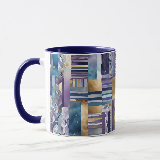 patchwork quilt coffee mug (Left)