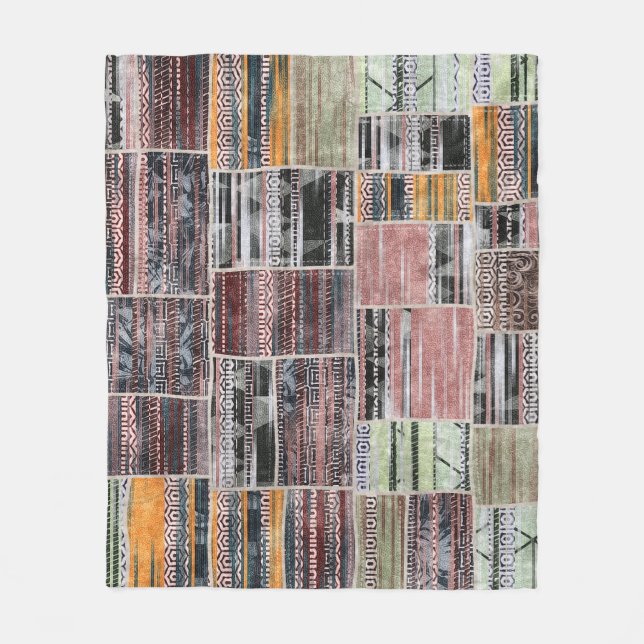Patchwork Quilt Collage Seamless Print. Fleece Blanket (Front)