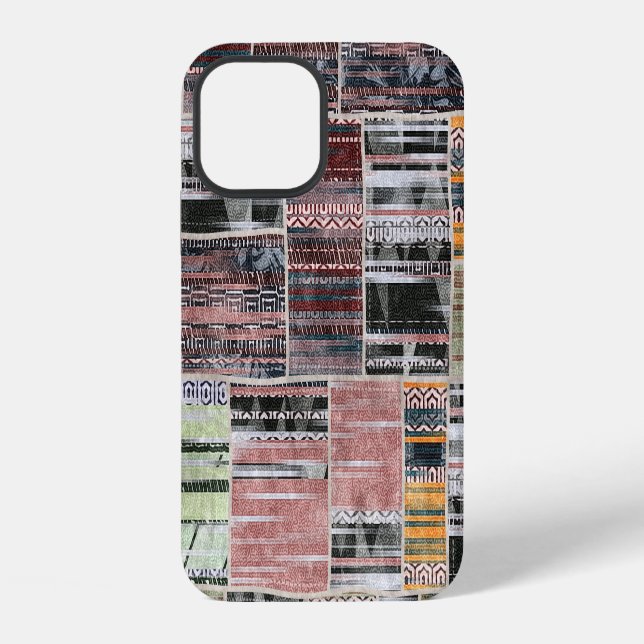 Patchwork Quilt Collage Seamless Print. iPhone Case (Back)