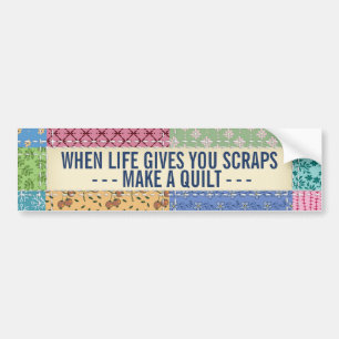 Patchwork Quilt Custom Quote Bumper Sticker