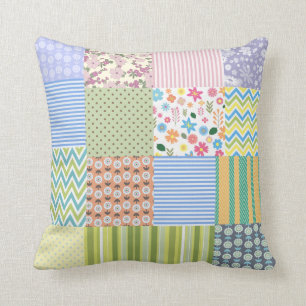 Patchwork Quilt Design Throw Pillow