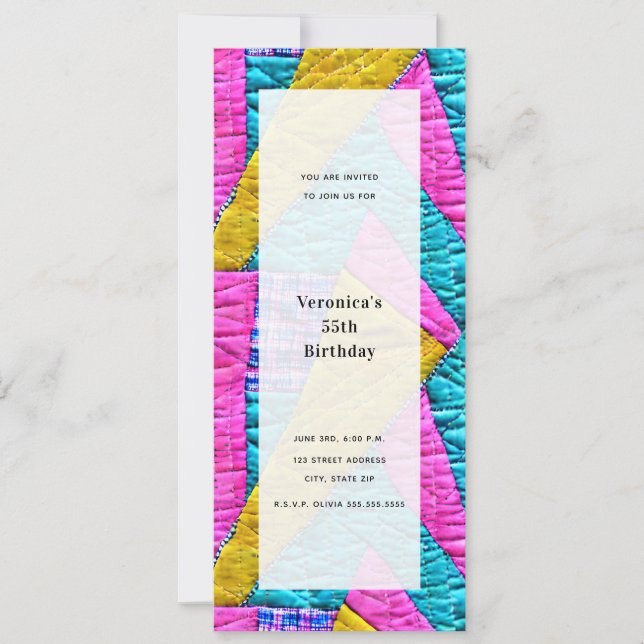 Patchwork Quilt Inspired Generic All Purpose Party Invitation (Front)