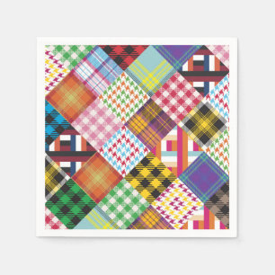 Patchwork Quilt Multicolored Gingham Napkin