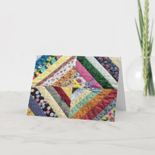 Patchwork Quilt Print Pattern for Birthday Card