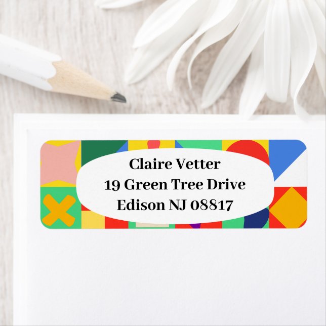 Patchwork Quilt  Return Address Label (Insitu)