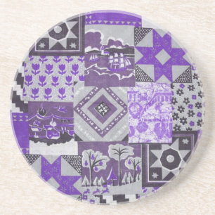 Patchwork Quilt Sandstone Coaster