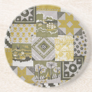 Patchwork Quilt Sandstone Coaster