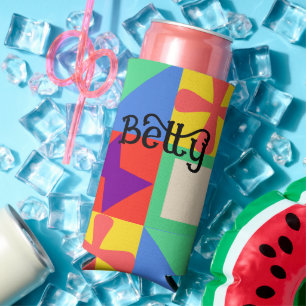 Patchwork Quilt Seltzer Can Cooler