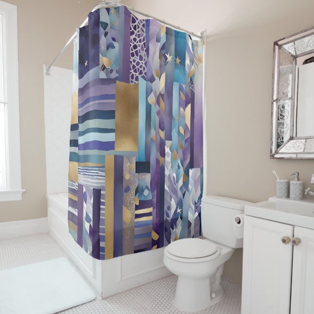 patchwork quilt shower curtain (In Situ)
