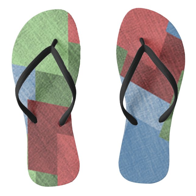 Patchwork Quilt Summer Sandal Flip Flops  (Footbed)