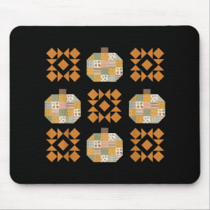 Patchwork Quilter Fall Pumpkin Quilt Block Autumn Mouse Pad