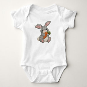 Patchwork Rabbit Quilted Cottagecore Bunny Design Baby Bodysuit