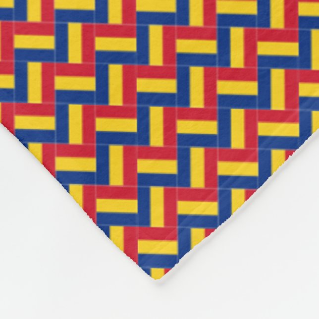 Patchwork Romania Flag Pattern  Fleece Blanket (Corner)
