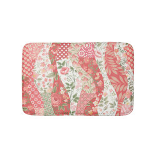 Patchwork roses: seamless pattern design. bath mat