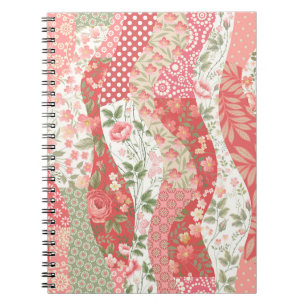 Patchwork roses: seamless pattern design. notebook