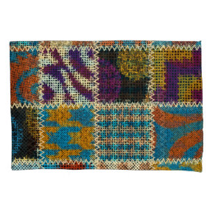 Patchwork Rough Canvas Seamless Pattern Pillowcase