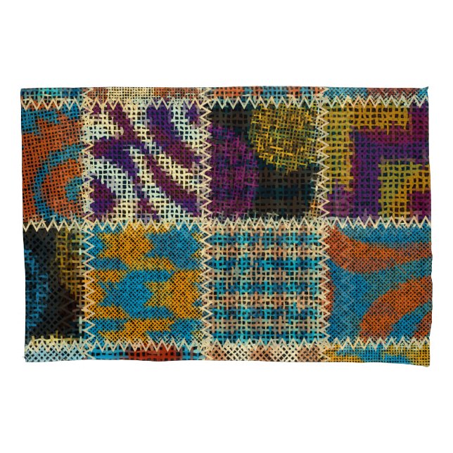 Patchwork Rough Canvas Seamless Pattern Pillowcase (Front)