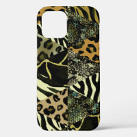 Patchwork Safari: Watercolor Animal Print.